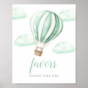 Poster Lembrancinhas de chá de bebê de balão de ar quente