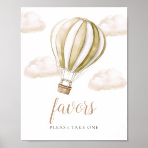 Poster Lembrancinhas de chá de bebê de balão de ar quente