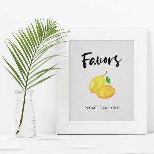 Poster lembrancinhas de chá de noiva aquarela limão sinal