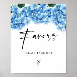 Poster Lembrancinhas de Chá de Noiva Floral Hortênsia Azu