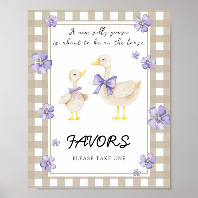 Poster Lembrancinhas para Chá de Bebê Little Goose (Frente)