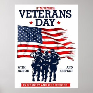 Poster Lembrando a coragem no Dia dos Veteranos
