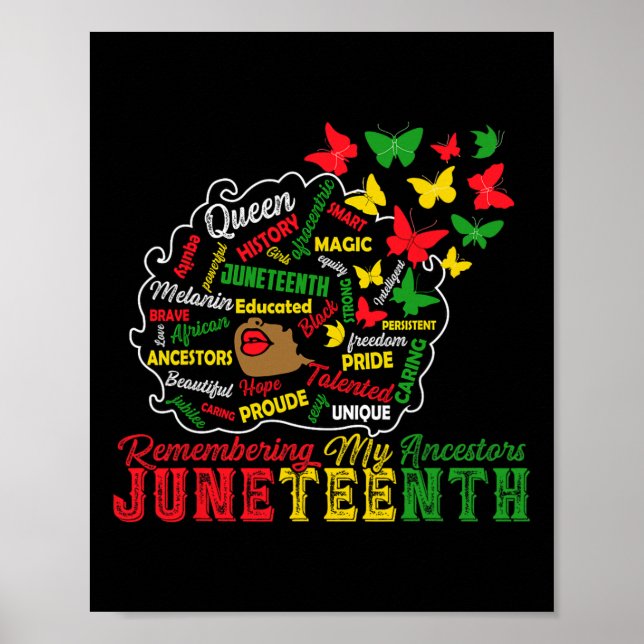 Poster Lembrando Meus Ancestrais Juneteenth Celebra Blac (Frente)