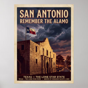 Poster Lembrar do Alamo de San Antonio Alamo