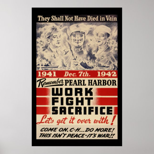 Póster Lembre-se de Pearl Harbor (Frente)