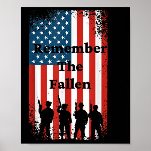 Poster Lembre-Se Do Dia Do Memorial Fallen Bandeira Ameri