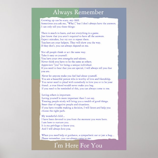 Póster Lembre-se sempre que estou aqui por você (Frente)