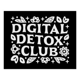 Póster lembrete de mindfulness do clube de desintoxicação