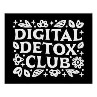 Póster lembrete de mindfulness do clube de desintoxicação