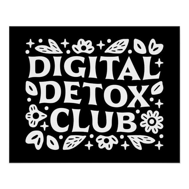 Póster lembrete de mindfulness do clube de desintoxicação (Frente)