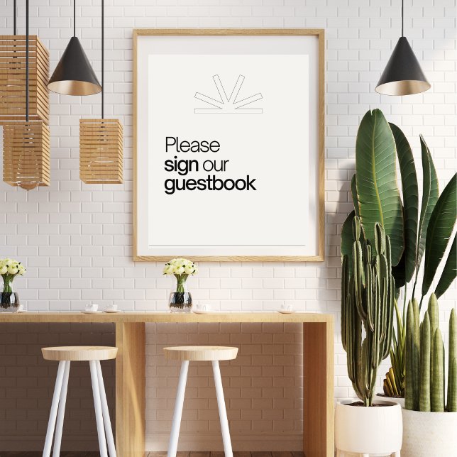 Poster Lembrete do livro de visitas informações do hostel (Criador carregado)