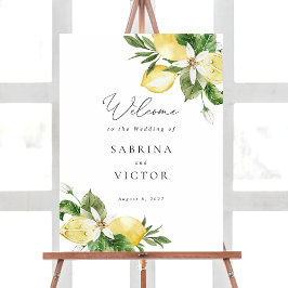 Poster Lemon Citrus Greenery Floral Weding Sinal