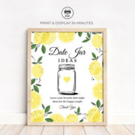 Poster Lemon Date Jar Ideas Sign Printable Sign
