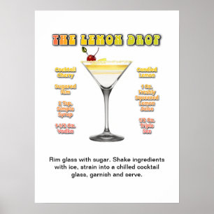 Poster LEMON DROP MARTINI 18 "x24" Cocktail - Arte