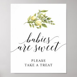 Poster Lemon Elegante Tipografia  BEBÊS SÃO DOCES