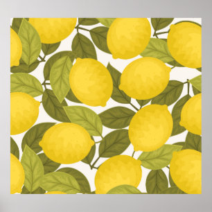 Poster Lemon Garden: Papel de parede sem fim com vinheta