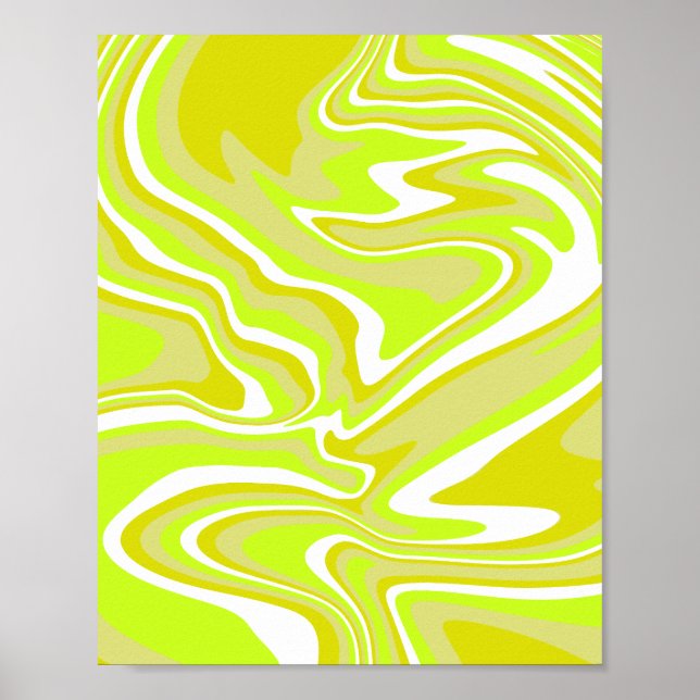 Poster Lemon Green e White Abstrato Art (Frente)