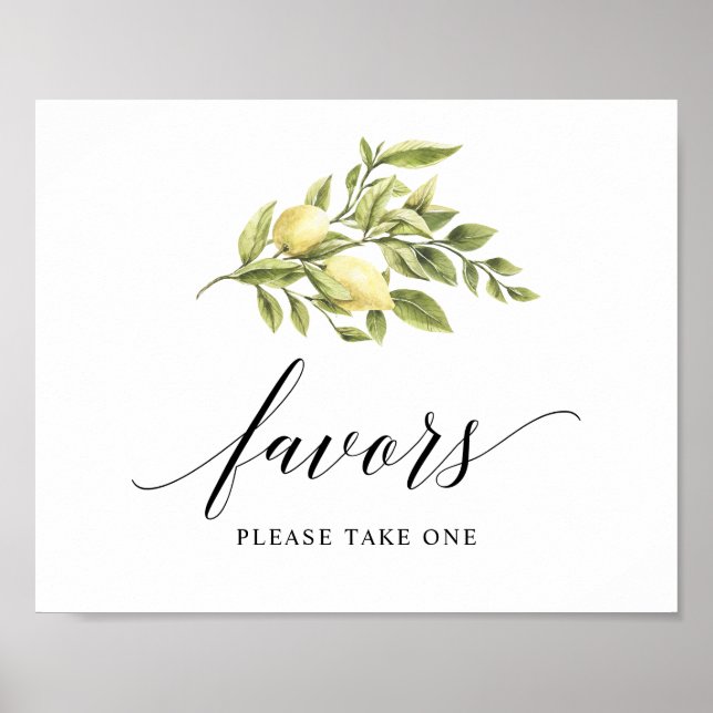 Poster Lemon Tipografia Elegante Favor  (Frente)