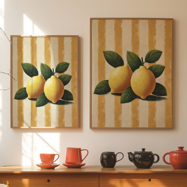 Poster Lemon Wall Art Print Mediterranean Kitchen Decor (Criador carregado)