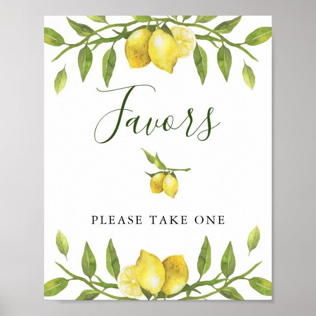 Poster Lemons Blossom Greenerescência Sinal de Favor Post (Frente)