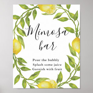 Poster Lemons Blossom Verde Mimosa Bar