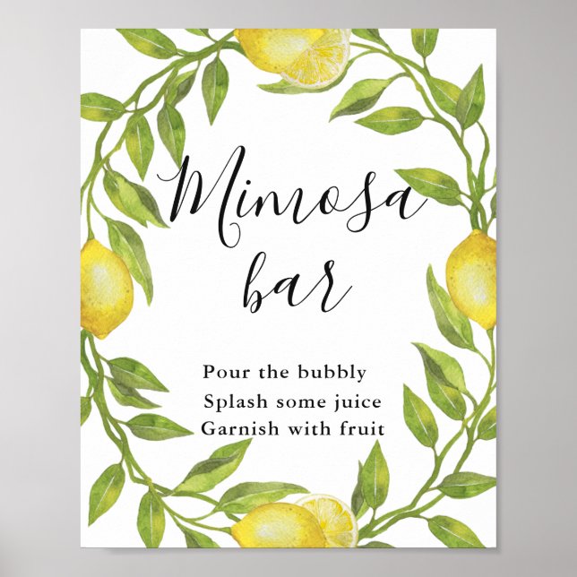 Poster Lemons Blossom Verde Mimosa Bar (Frente)