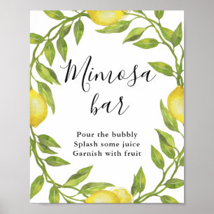 Poster Lemons Blossom Verde Mimosa Bar