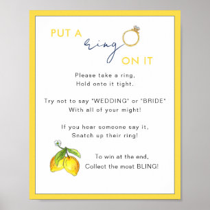 Poster Lemons colocou um anel no jogo do Chá de panela
