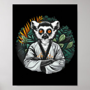 Poster Lêmure de Kickboxing Taekwondo Caratê MMA Engraçad