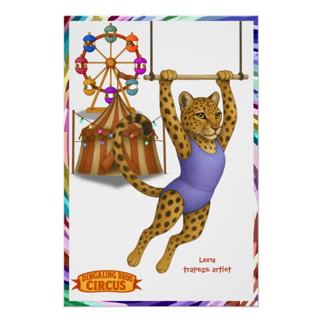 Póster Lena artista de trapézio leopardo (Frente)