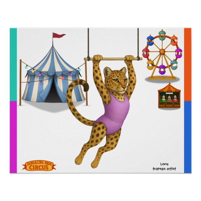 Póster Lena Leopardo, artista de trapézio (Frente)