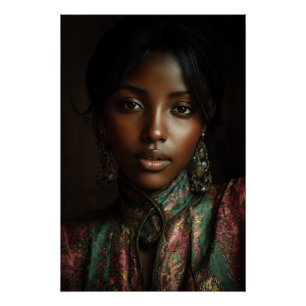 Póster Lenço de Cabeça com Retrato de Melanina Brilho Dou