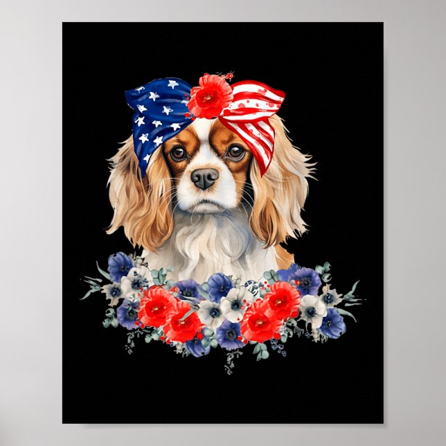 Poster Lenço para Cavalier King Charles Spaniel Bandeira  (Frente)