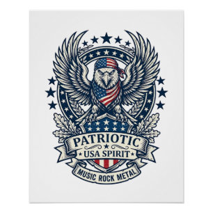 Póster Lenço Patriótico Rocker Glória Antiga Música Rock 