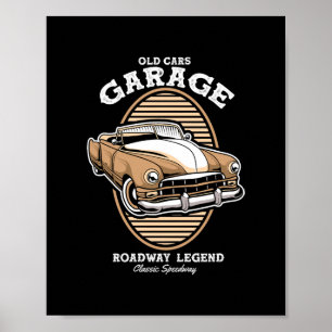 Poster Lenda da Garagem de Carros Antigos