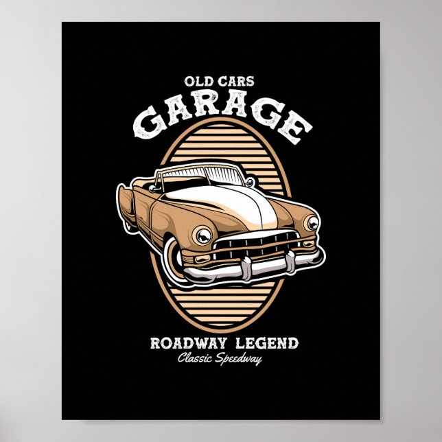 Poster Lenda da Garagem de Carros Antigos (Frente)