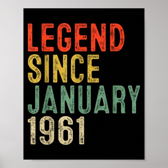 Poster Lenda Desde Janeiro de 1961 Presentes de Aniversár (Frente)
