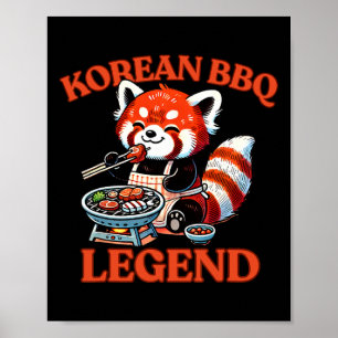 Poster Lenda do Churrasco Coreano do Panda Vermelho