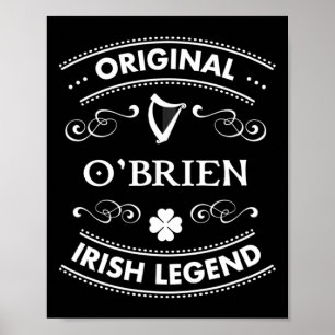 Poster Lenda Irlandesa Original - Sobrenome Irlandês O'br