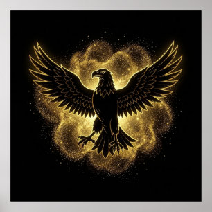Poster Lendária Águia Soberana Ilíria Nebulosa Cósmica I