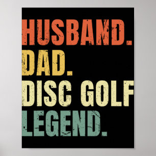Poster Lendário Pai de Disc Golf Engraçado Vintage Dia do