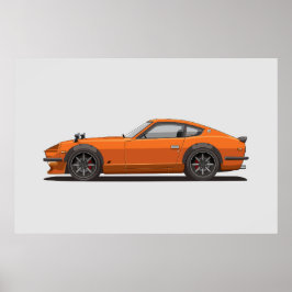 Poster Lendário Pôster Clássico Laranja 240z Fairlady Bug
