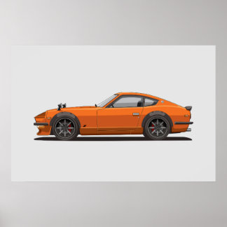 Poster Lendário Pôster Clássico Laranja 240z Fairlady Bug