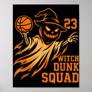 Poster Lendas Usam 23 Halloween Bruxa Dunk Squad Basquete