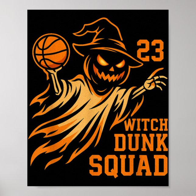 Poster Lendas Usam 23 Halloween Bruxa Dunk Squad Basquete (Frente)