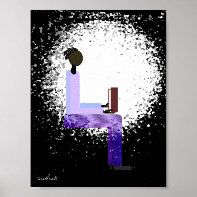 Póster Lendo à Luz da Janela (Frente)