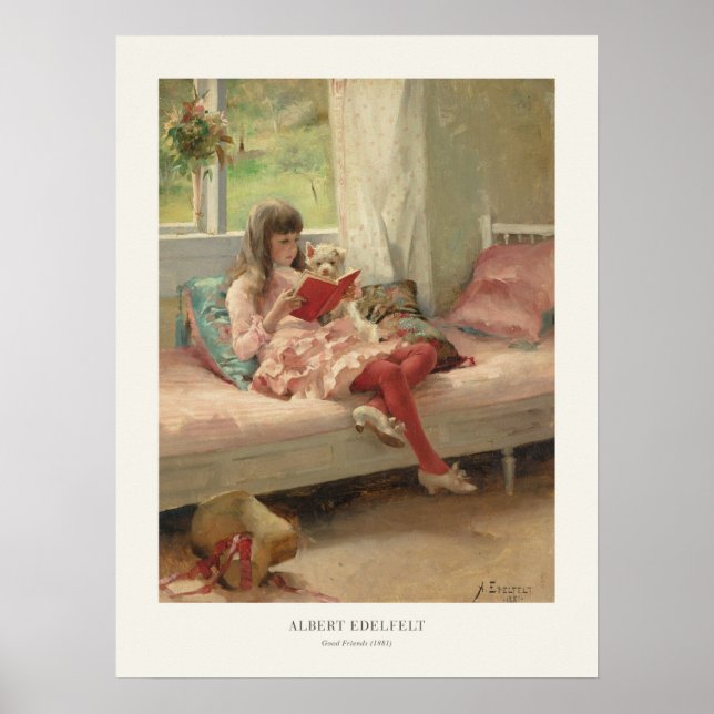 Poster Lendo a pintura Albert Edelsense Bons Amigos (Frente)