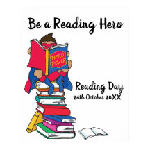 Lendo dia lendo em uma pilha de livros, evento do 