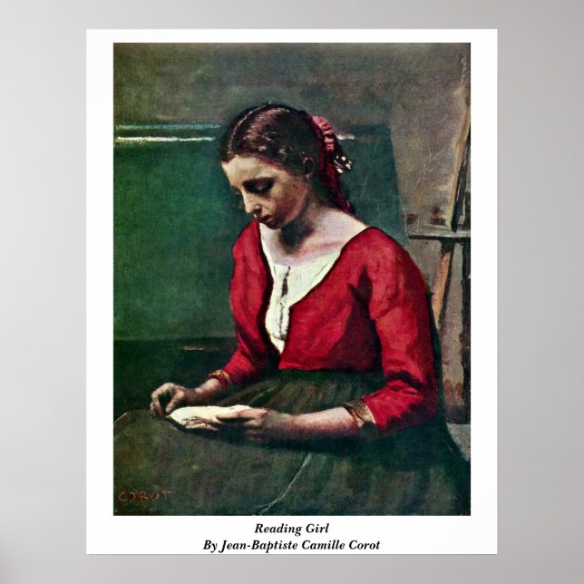 Póster Lendo Garota Por Jean Baptiste Camille Corot (Frente)