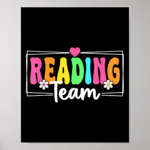 Poster Lendo Professora Da Equipe De Volta Para O Ensino